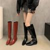 British retro thick heel high boots knight boots women's boots autumn and winter sleeve boots knee boots straight boots