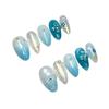 3D Blue Flower Carved Nail Art Stickers - Ocean Style for a Sweet and Cool Look