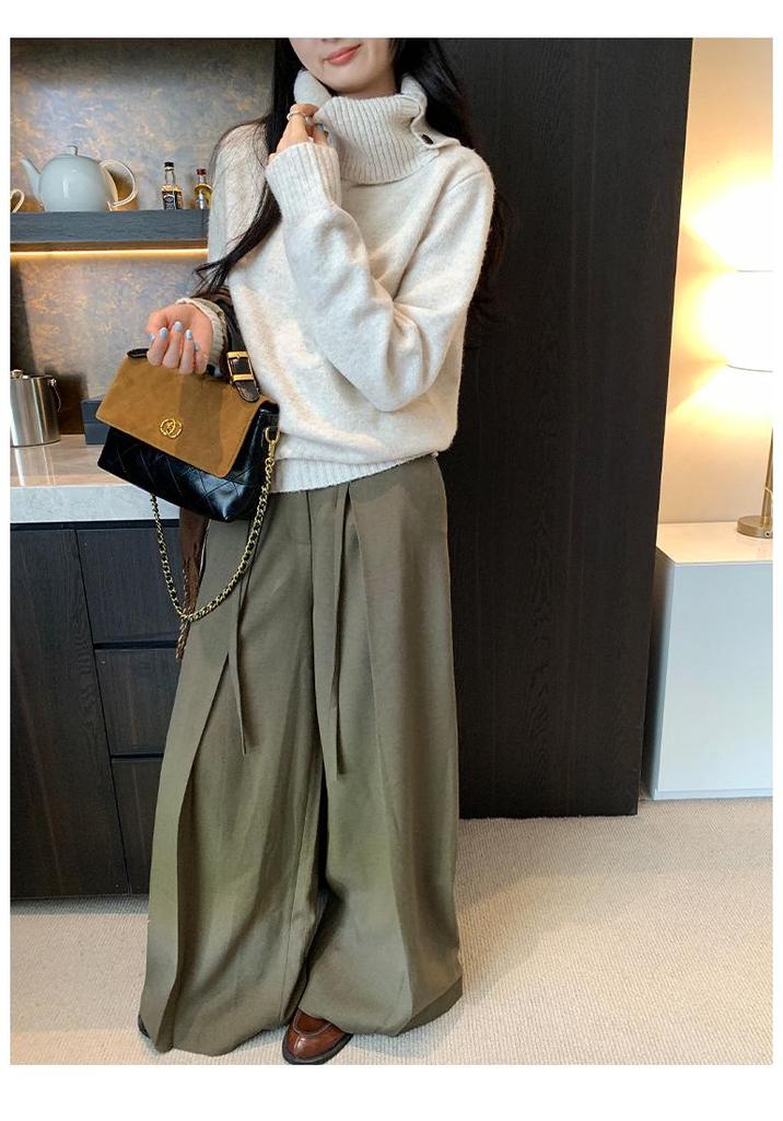 Women's Wool Turtleneck Knit Sweater, Long Sleeve, Autumn/Winter 2026, New Arrival