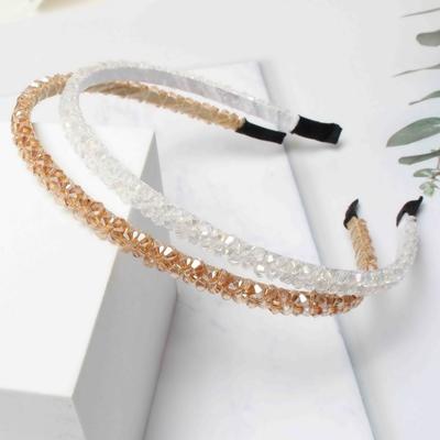 2er-Pack Glänzende Kristall-Stirnbänder Perlen-Haarreif Elegant Damen Kopfschmuck Haarband Mode Handgefertigt Mädchen Haaraccessoires