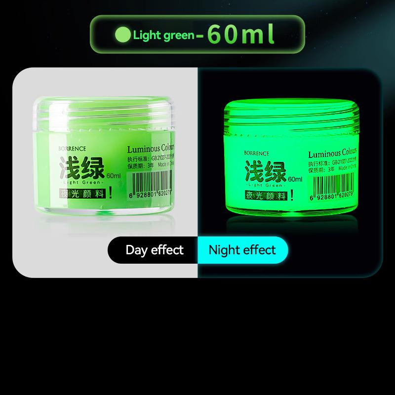 BORRENCE Fluorescent Pigment Luminous Paint 20/60ml 8 Colors Hand-Painted Graffiti DIY Glow-in-the-dark Waterproof Acrylic Paint