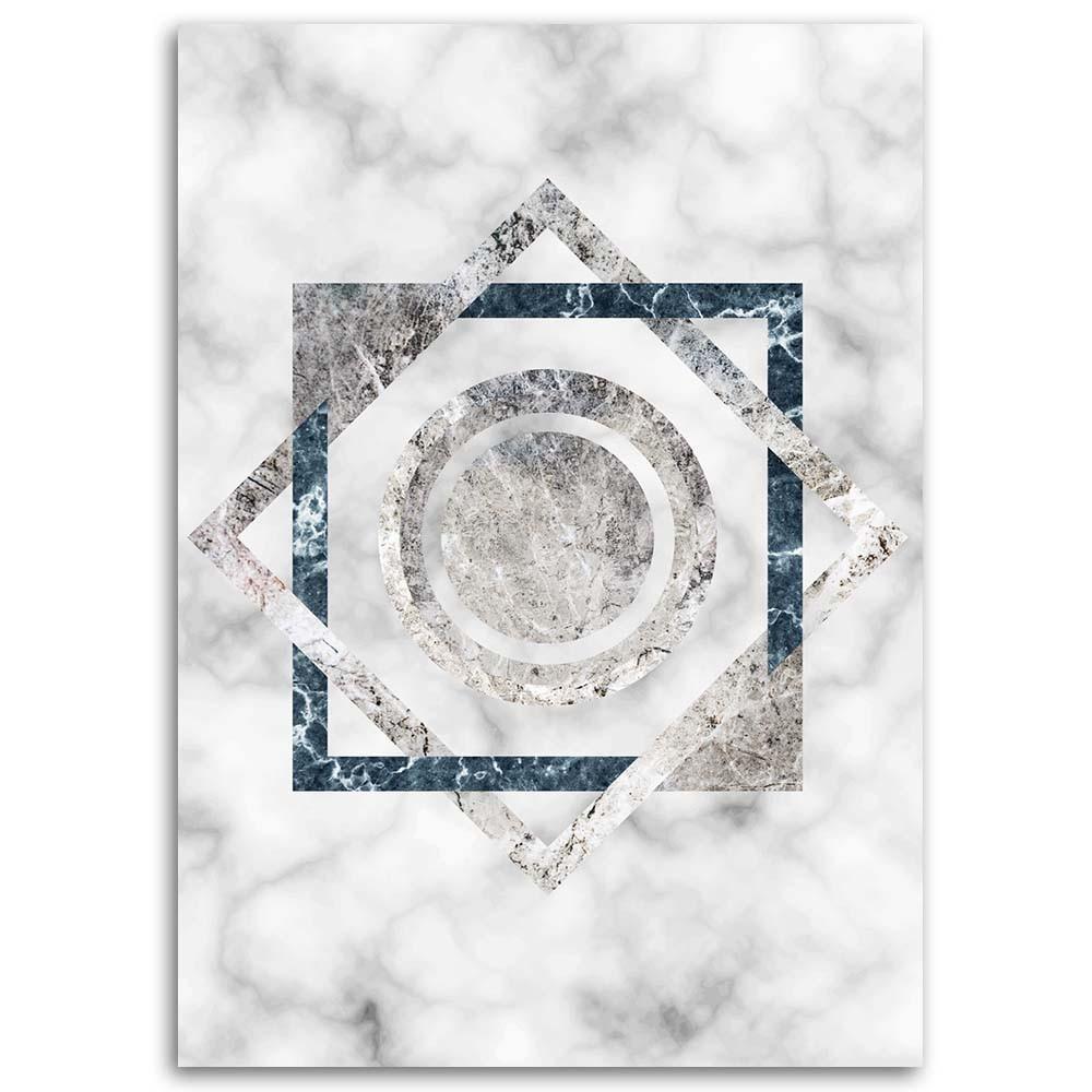 Canvas Print, Squares and Circles - Marble