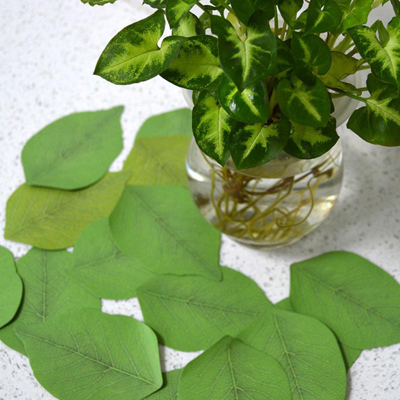 2PCS Coloffice Creative Paper Stickers Simulation Green Leaves Leaves Pads