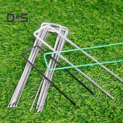 50 Pcs Garden Stakes Galvanized Steel U Shaped Landscape Stakes Rust-Resistant Reusable Ground Stakes for Lawn Weed Barrier Cover