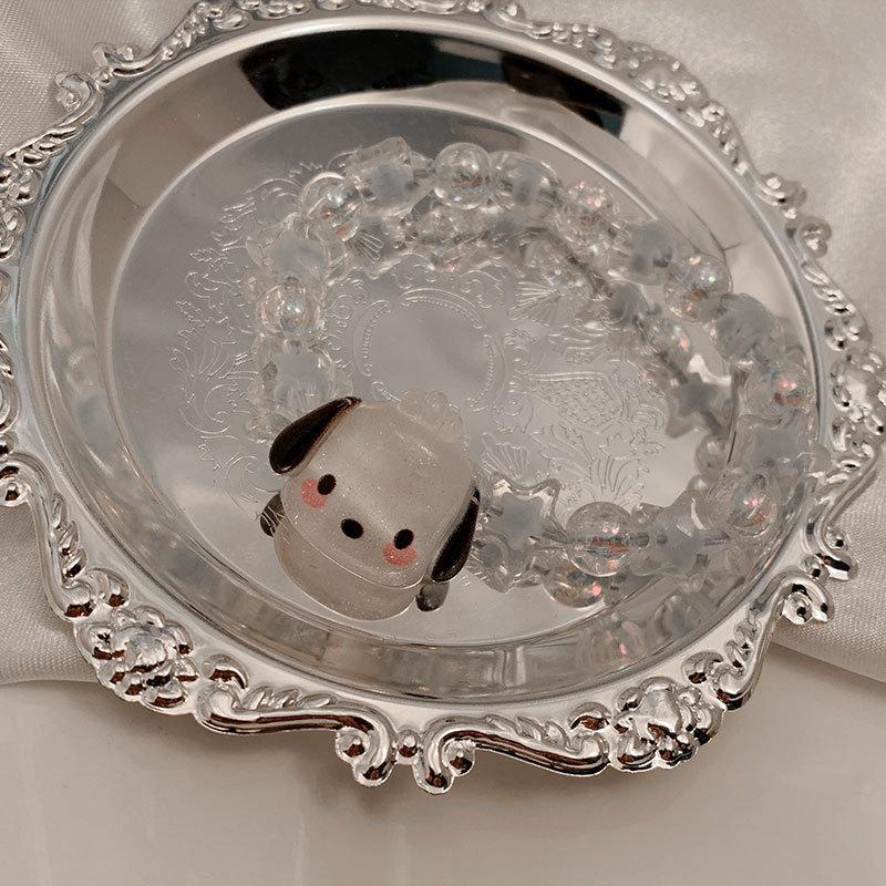 Sanrio Kuromi Cute Anime Cartoon Couple Bracelet Birthday Gift Jewelry Accessories Hair Ring Head Rope Girl Gift