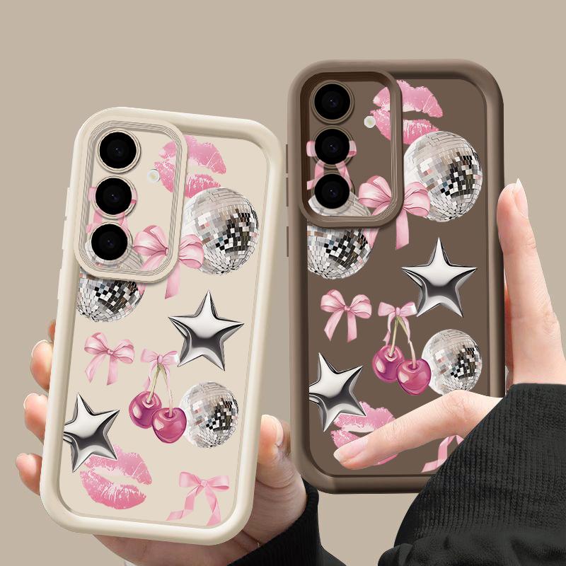 Cherry Star Light Ball Pattern Soft Phone Case For Samsung Galaxy A17 A56 A16 A36 A26 A55 A15 A25 A35 A54 A53 5G TPU Back Cover