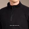 Men's Merino Wool Blend Half-Zip Thermal Long Sleeve T-Shirt