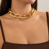 PuRui Punk Thick Chunky Link Chain Necklace for Women Classic Choker Zircon On The Neck Collar Ladies Party Accessories Fashion