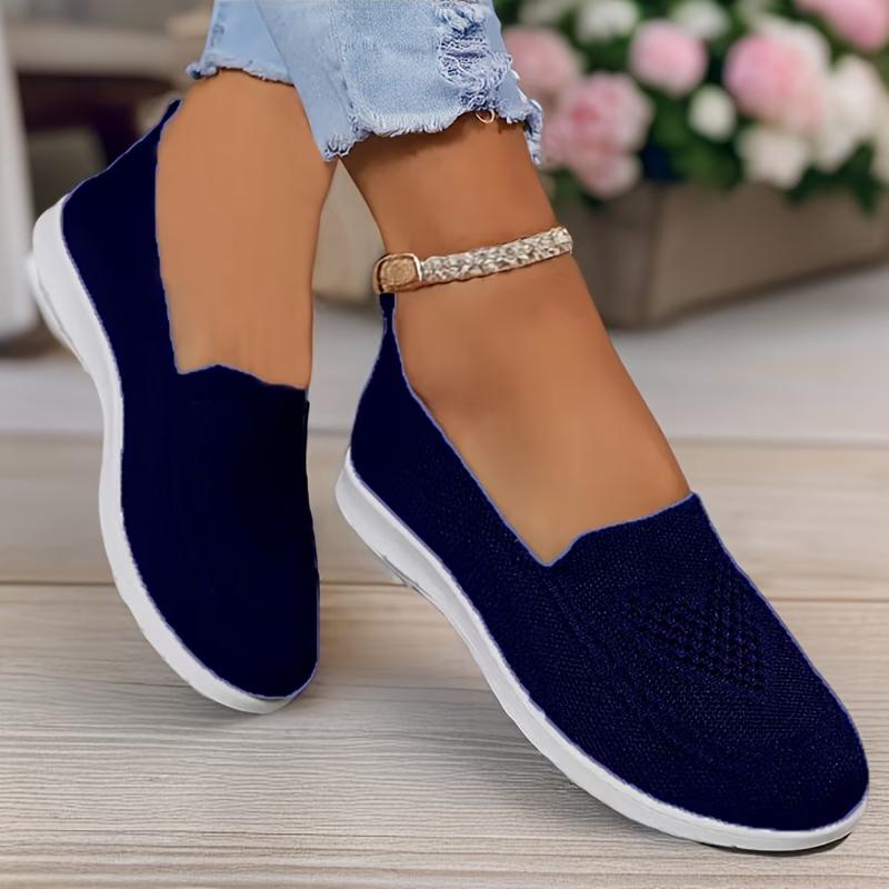Sneakers, 1 Pair of Lightweight and Breathable Women's Knitted Flats, Breathable Low-top Fitness Shoes,