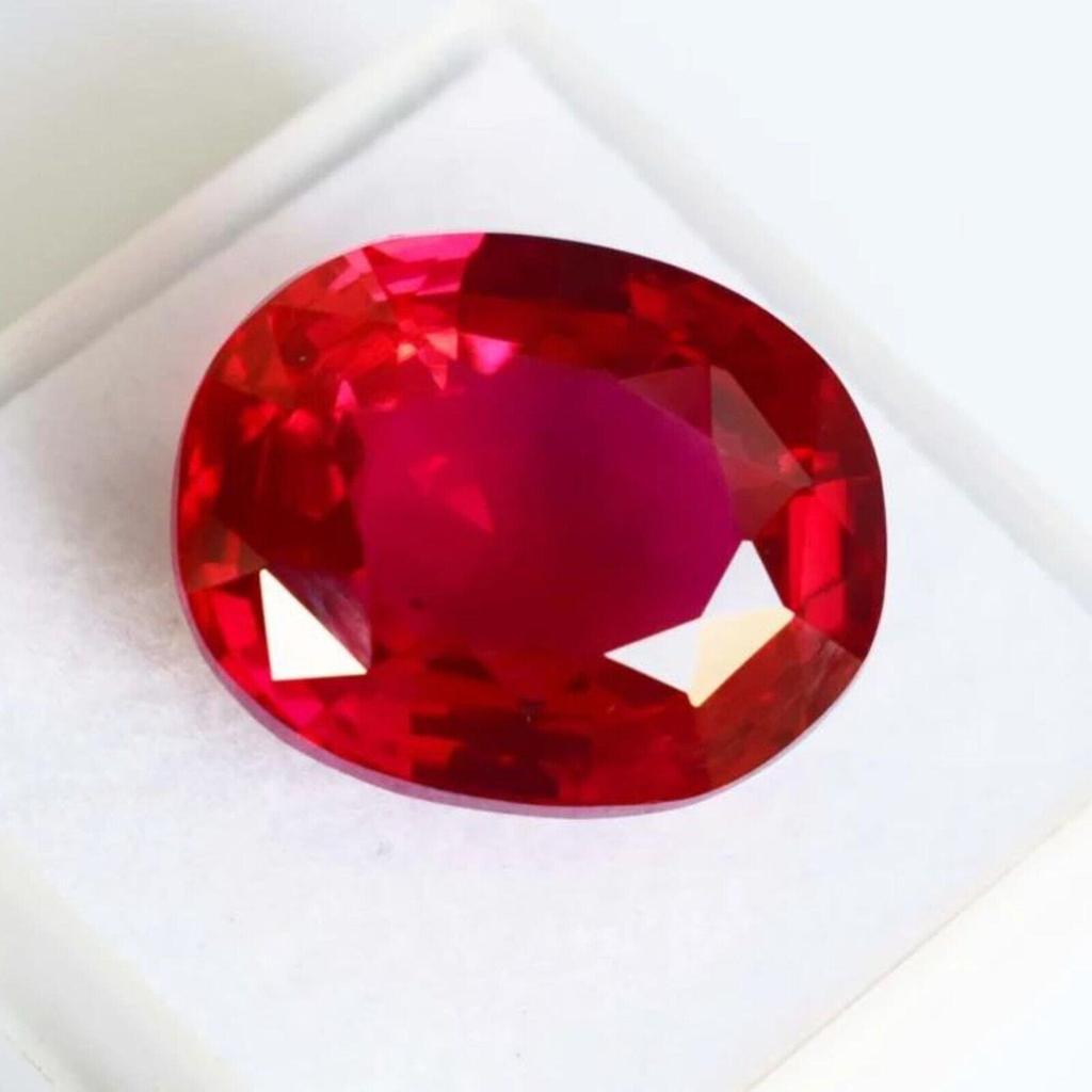 Natural Red Ruby Loose Gemstone Oval Shape 9.55 Ct for Jewelry Making and Gem Collections