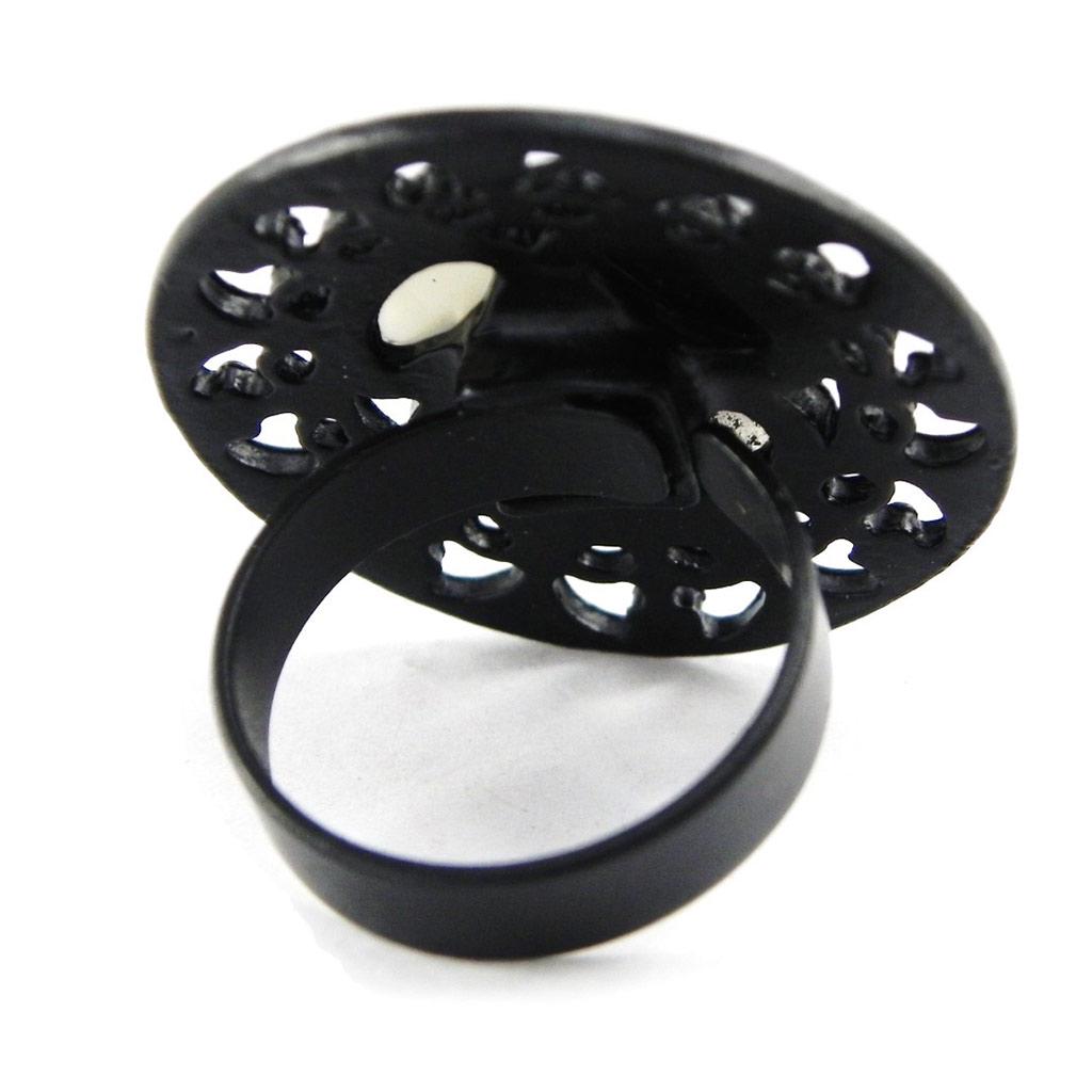 NOA [H8952] - Designer Ring 'Carmen' Black Gray