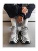Black Warrior Men's 10CM Invisible Height Boost Shoes, Autumn Mesh Breathable Retro Dad Sneakers