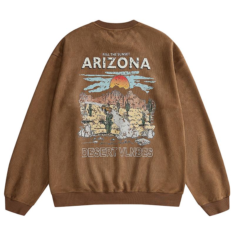 

Футболка мужская из толстой американской замши, осень и зима, свободный свитер больших размеров с принтом букв и круглым вырезом, длинный рукав 3XL темно-коричневого