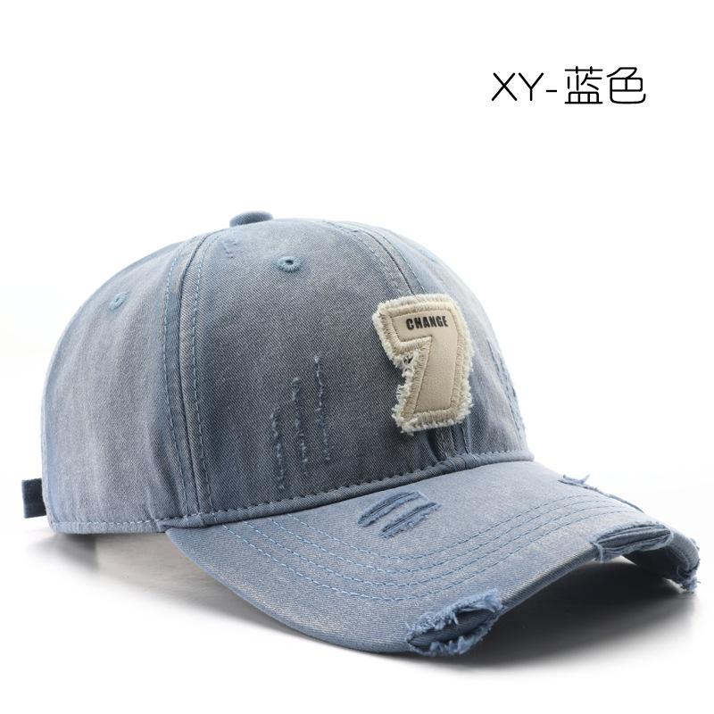 Hat Female Spring and Autumn Personality Fashion Old Ripped Baseball Cap Outdoor Sports Men's Travel Sunscreen Shade Cap
