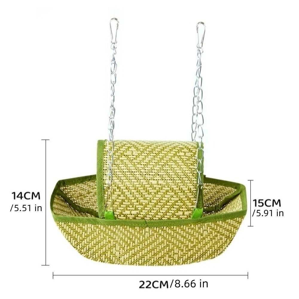 Woven Hanging Bird Nest Boat Shape Bird Swing Hammock Parrot Sleeping Tent Cage Accessory