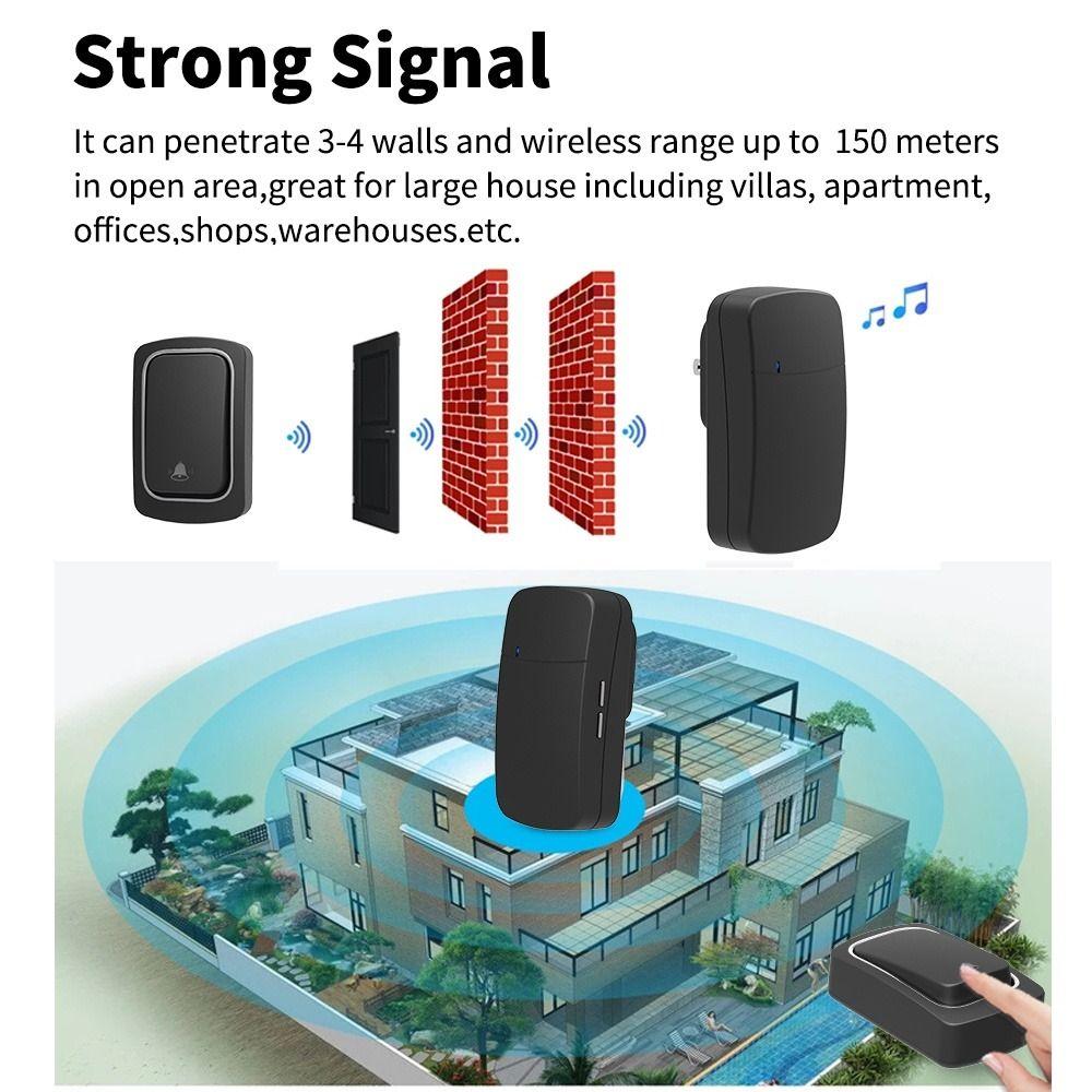 Remote Control Wireless Door Chime Kit Waterproof Wireless Doorbell Kit  Classroom