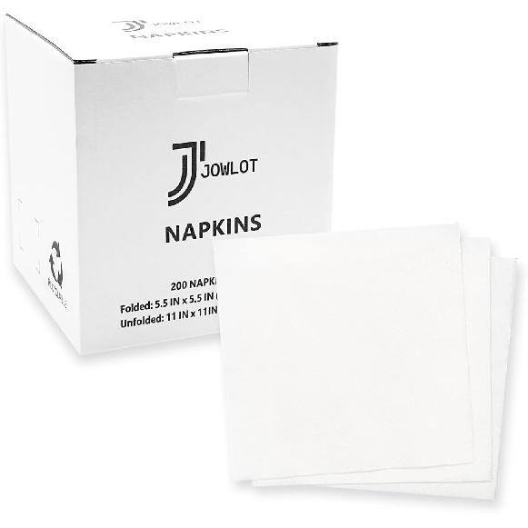 Cocktail Napkins - 200 Count 2-Ply White Disposable Napkins, 5.5x5.5 Inch Folded Beverage Napkins Paper for Dinner Wedding Bar Birthday Party and