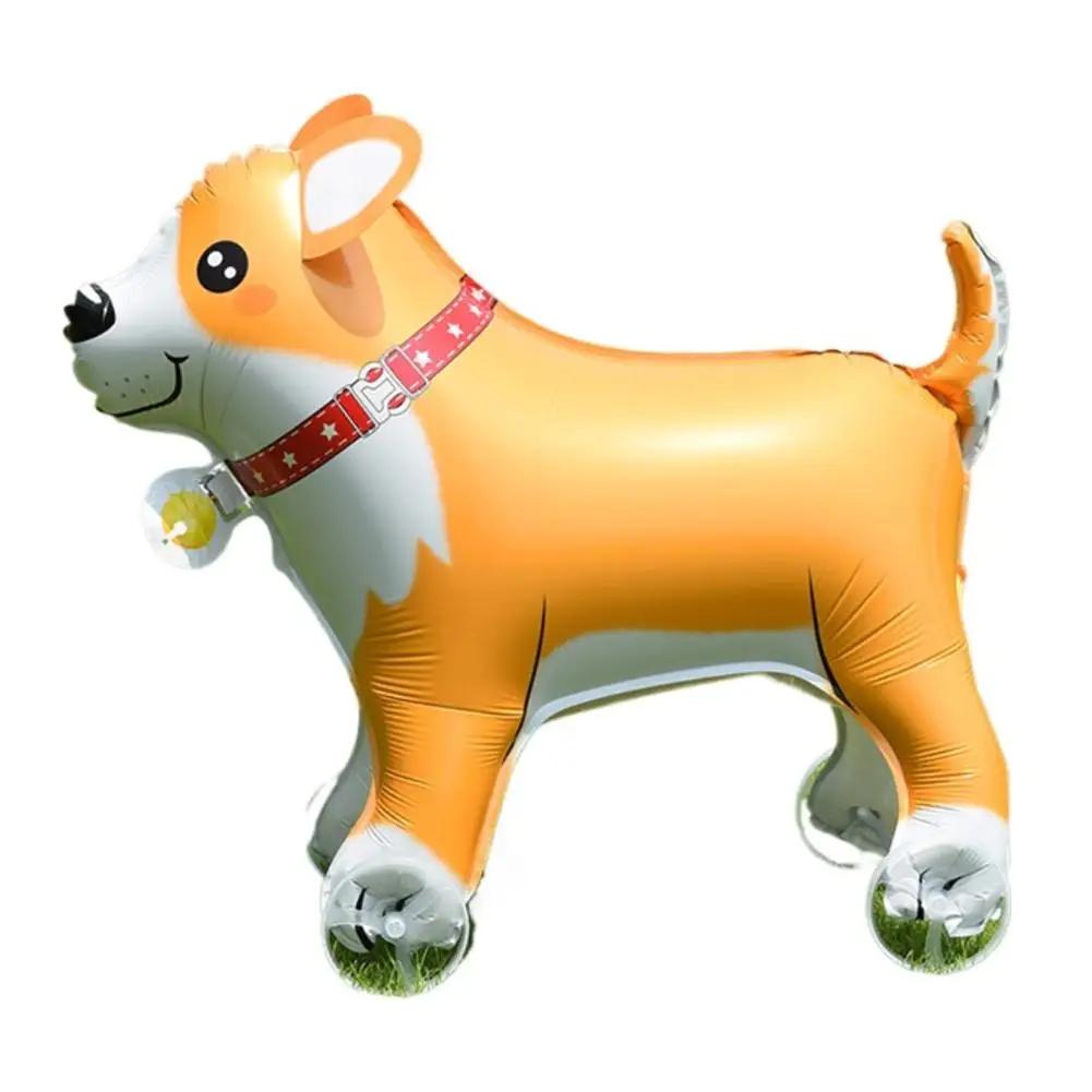 4D Dinosaur Dog Cat Standing Foil Balloons Animals Walking Balloon With Wheel for Kids Birthday Party Decoration Baby Showe B8E7