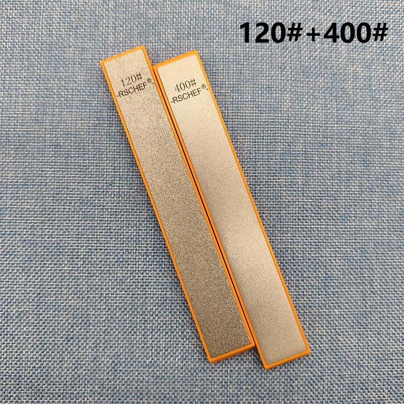 RSCHEF 2pcs set Diamond Sharpening Stones Set - Multi-Grit Knife & Tool Sharpener with Angle Guide for Outdoor/Kitchen Use