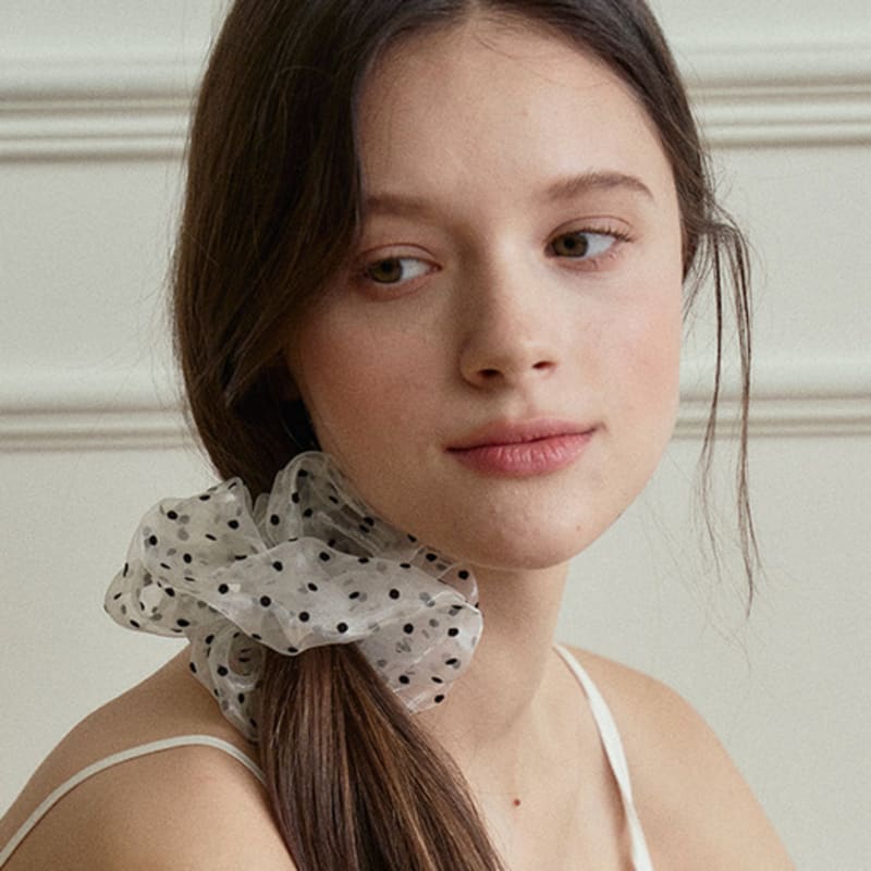 Marchen Dot Organza Scrunch_2color