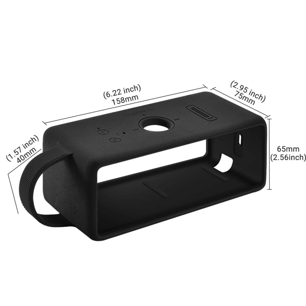 Fenmaru Marshall Emberton III Case, Shockproof Silicone Case for Marshall Emberton 3 (Black)