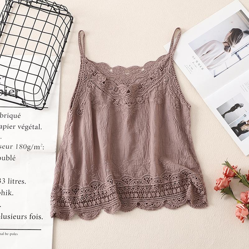 Chaleco de ganchillo de punto hueco para el verano de mujer con nuevo top de tirantes suelto bohemio sin mangas