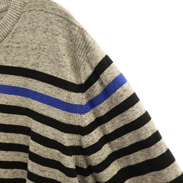 DIESEL border Long sleeve sweater M Black x gray knit Women Used