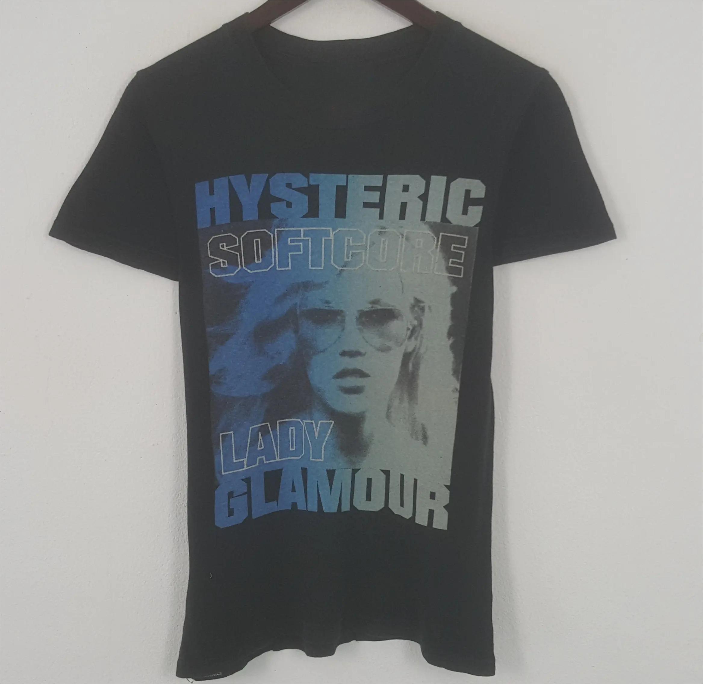 

Hysteric Glamour 90-ті Ретро Стиль Вугільний Репринт Футболка для Чоловіків Жінок Y2k Графічна Коротка Рукава Сорочка Унісекс Чоловіки Жінки Літо M