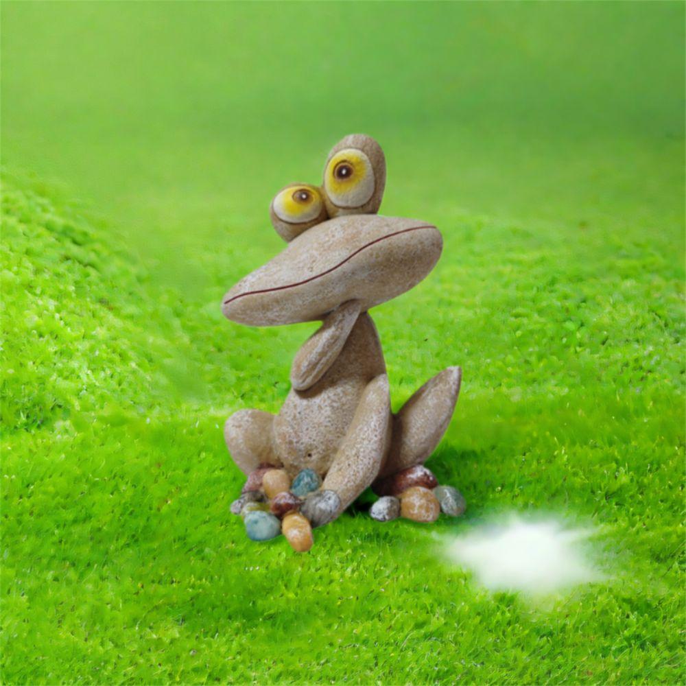 Cartoon Frog Statue Cute Garden Ornament Garden Decoration Animal Sculpture Children