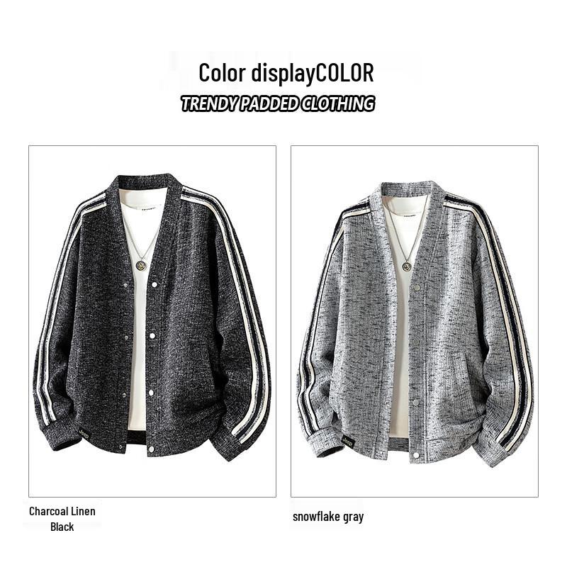 JEEP Men's Casual Baseball Collar Knit Jacket