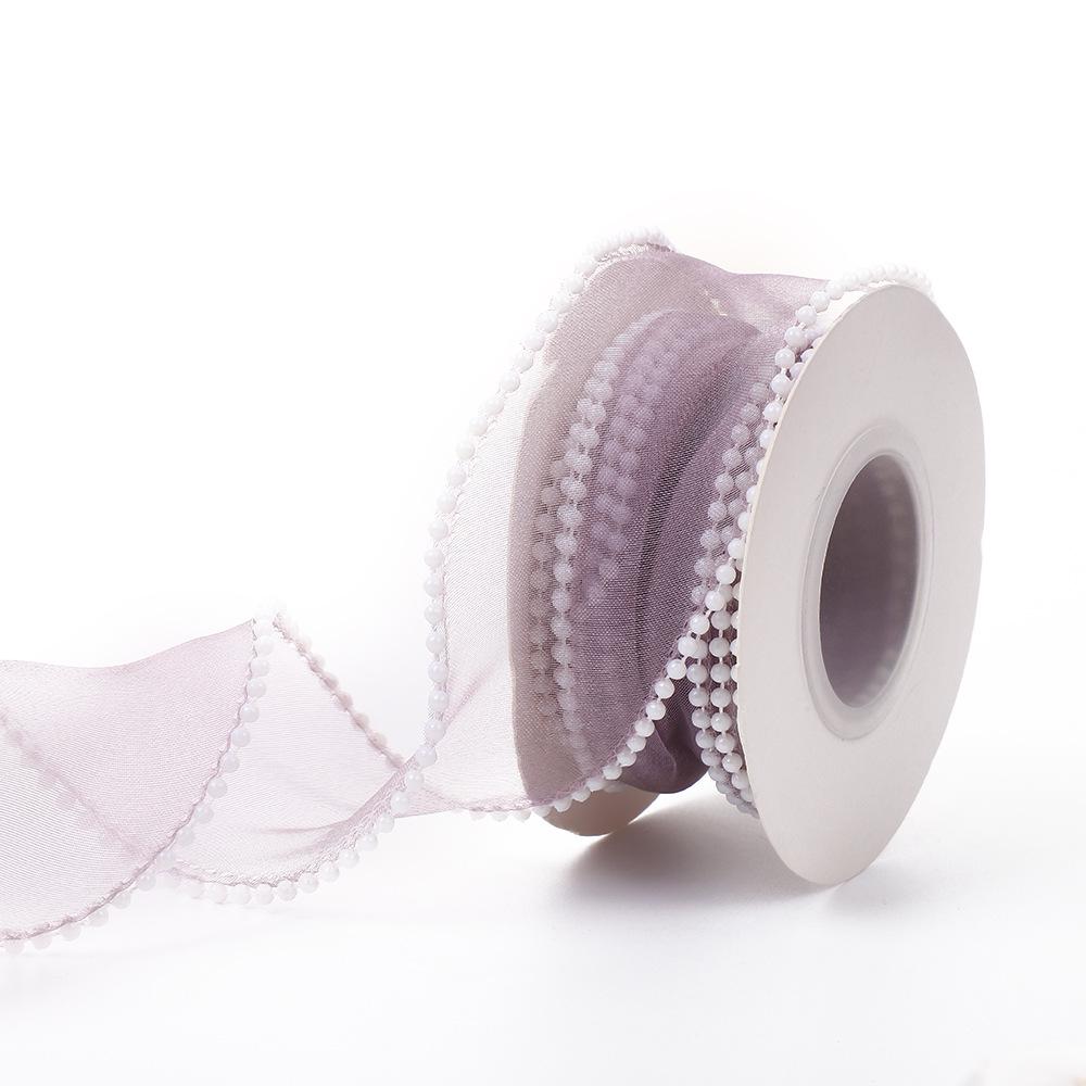 4cm Pearl Fishtail Silk Ribbon for Bouquet & Cake Decoration