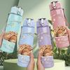1PC Squirrel Wreath Flower Frame Print 750ml Color Plastic Sports Water Bottle Leakproof Flip Straw Lid Suitable for Sports Office Home Use