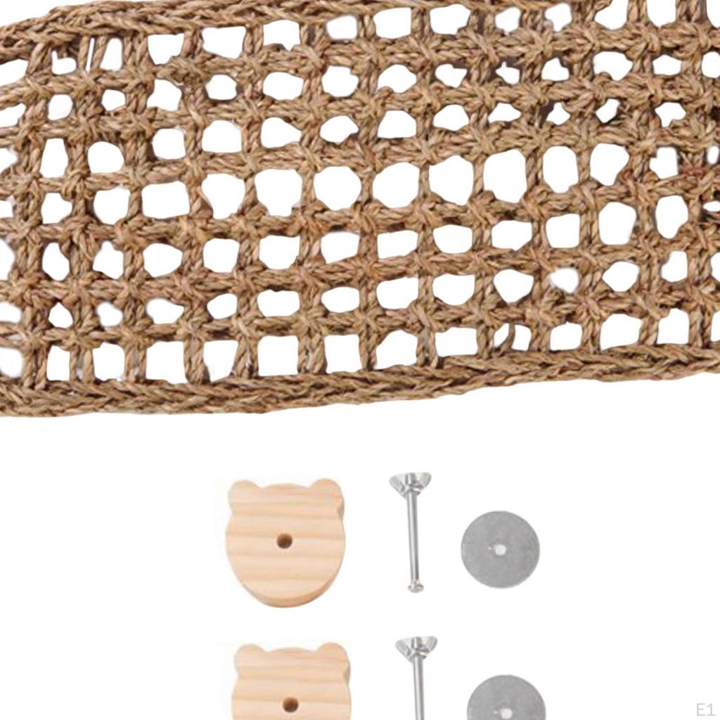 Cage Toy Seagrass Protector Mat Bed Swing Grinding Woven Net ing Climbing for Small Animal