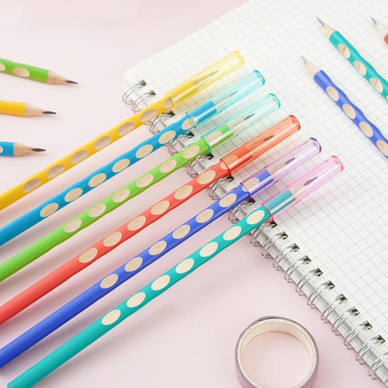 30Pcs/Set Pencil Cover Assorted Colors Clear Vent Hole Heavy Duty Mini Protective Plastic Kids Wooden Pencil Extender School Supplies