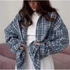 Fashion Retro Plaid Loose Long Sleeve Shirt Shirt Women Oversize Blouse Shirt Women