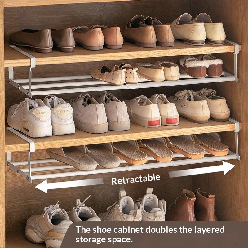 Scarpiera Regolabile Multifunzionale a Strati Organizer per Scarpe Salvaspazio per Armadio di Casa Camera da Letto Ingresso
