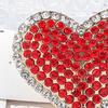 Brooch Red Rhinestones-Encrusted Heart Shape Pin Clothes Jackets Bags Hats Badge Decorative Accessory
