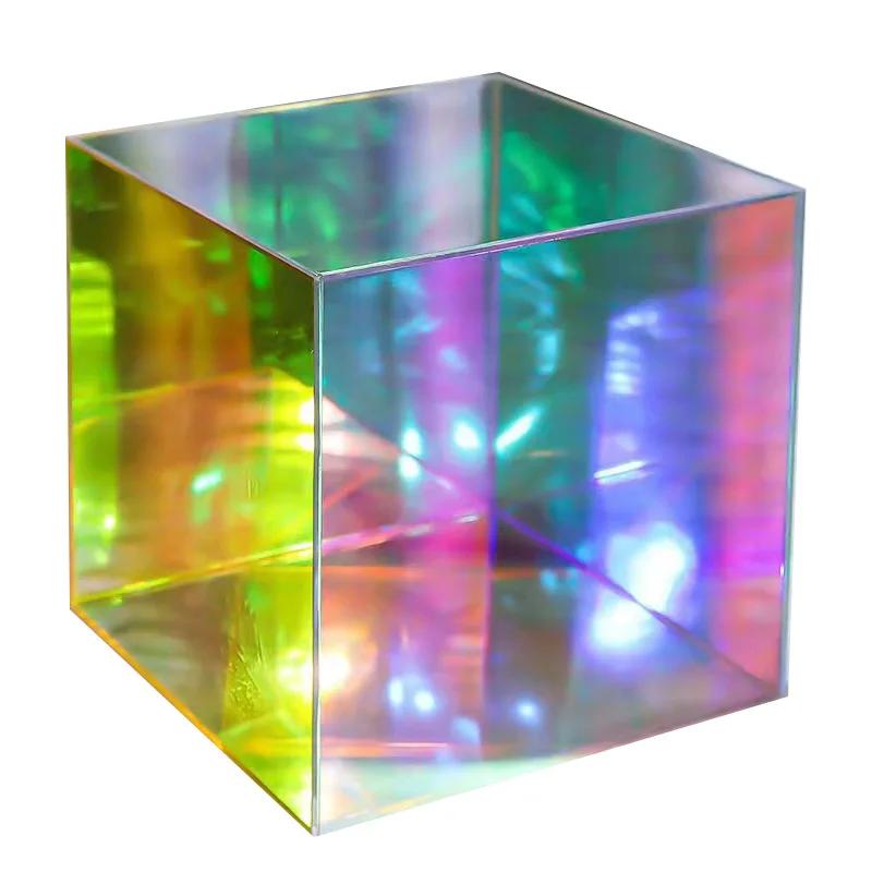 Minimalist Square Glass Mirror Coffee Table Bedside Table Blogger The Same Photography Props Acrylic Side Table Furniture