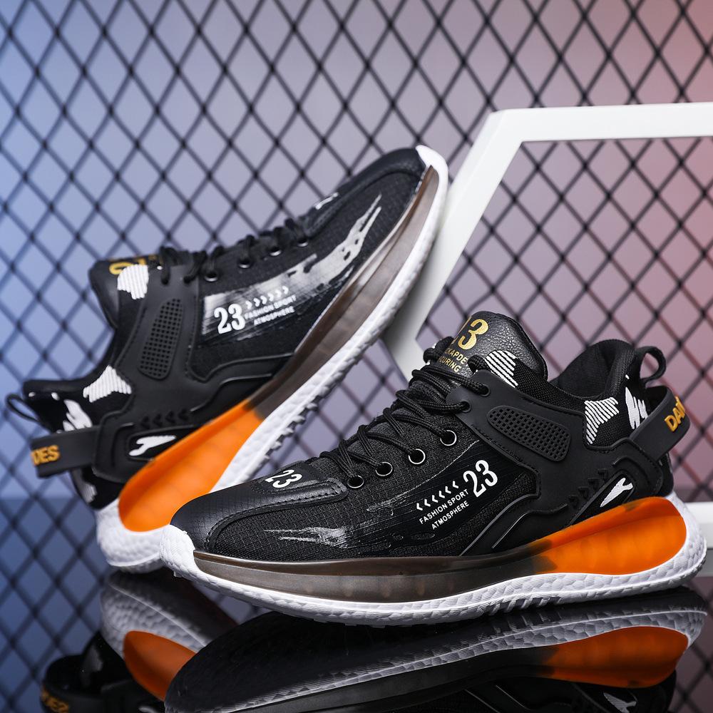 Men's Shoes New Trendy and Fashionable Sports Korean Version Breathable Versatile Running Shoes Mesh Breathable Shoes