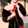 Stylish Dress Shawl Women's Faux Fur Shawl, Plush Collar Scarf Wrap, Soft Solid Color Breathable Elegant Wrap for Women Colder Winter Warm Bridal