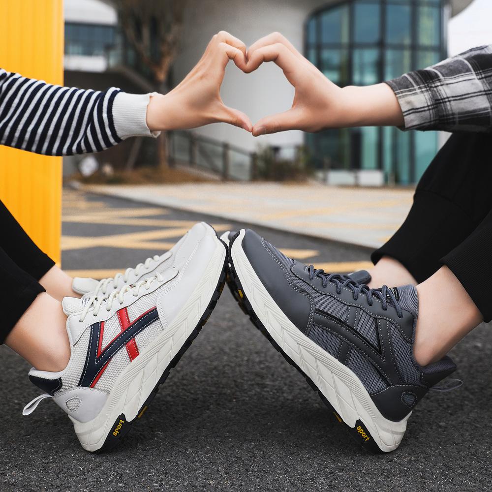 New fashion trend couple casual shoes light and comfortable platform sneakers breathable mesh sneakers