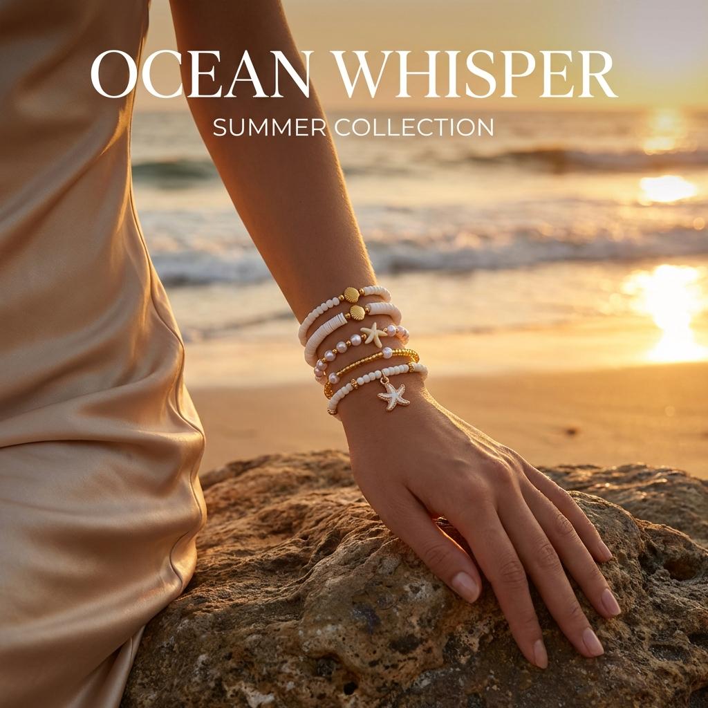 Minimalist Starfish Shell Beaded Bracelets Set for Women Bohemian Multilayer Heart Flower Bracelets Summer Party Jewelry