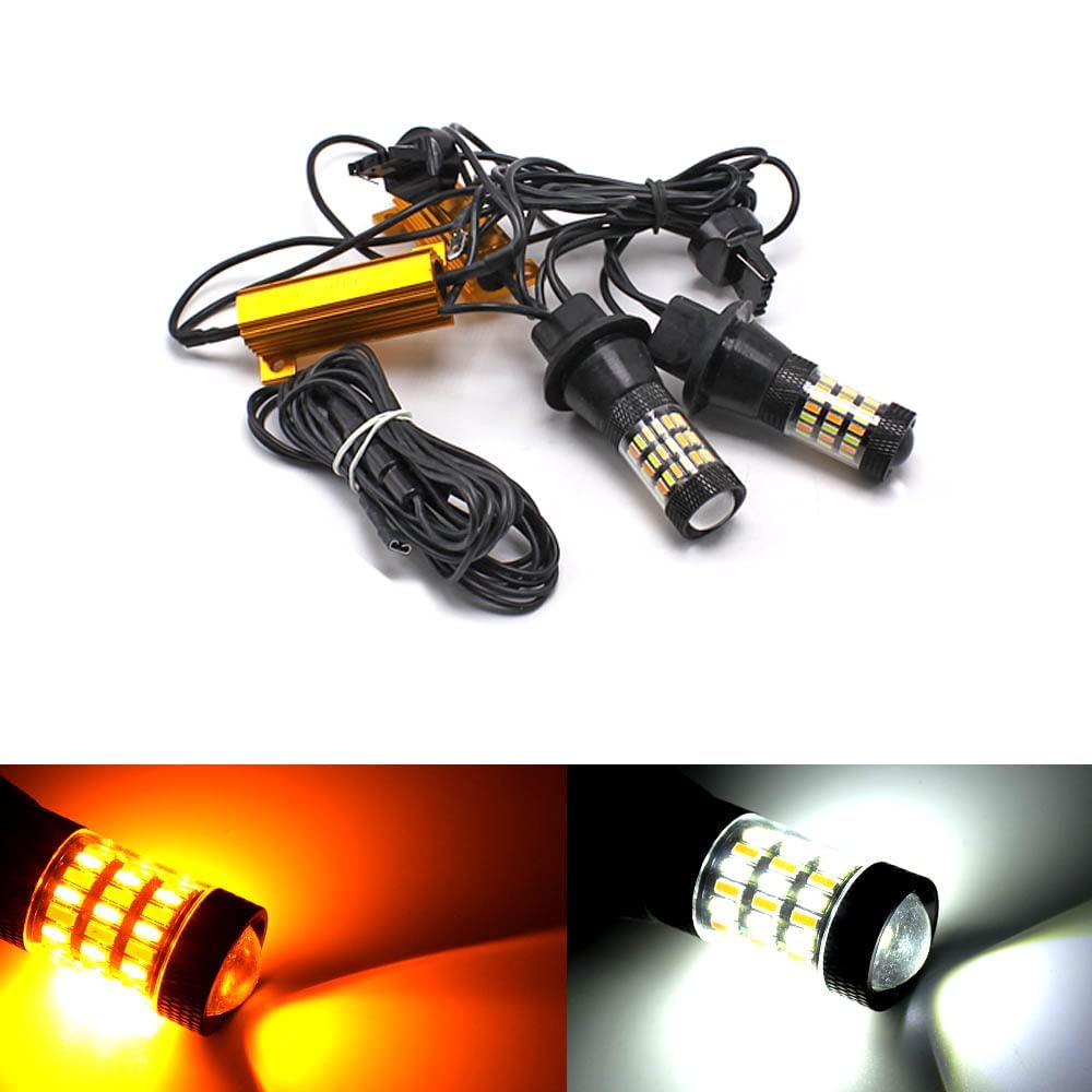 Wellvie 60 Rzędów T20 LED Zestaw Kierunkowskazów Pozycyjnych z Rezystorem Zapobiegającym Miganiu, Guma