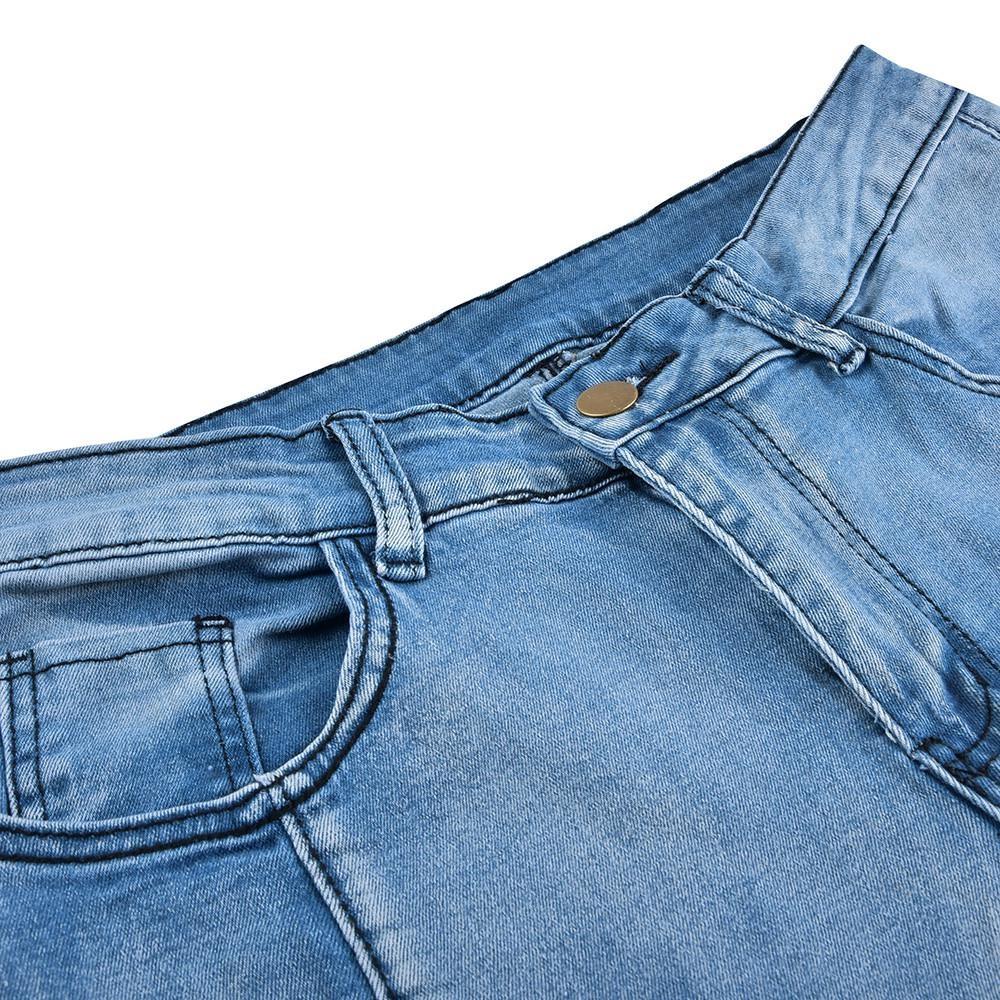 Poliester Niciunul Solid Subțire Denim Casual Lungime întreagă Blugi subțiri evazați Femei All Season