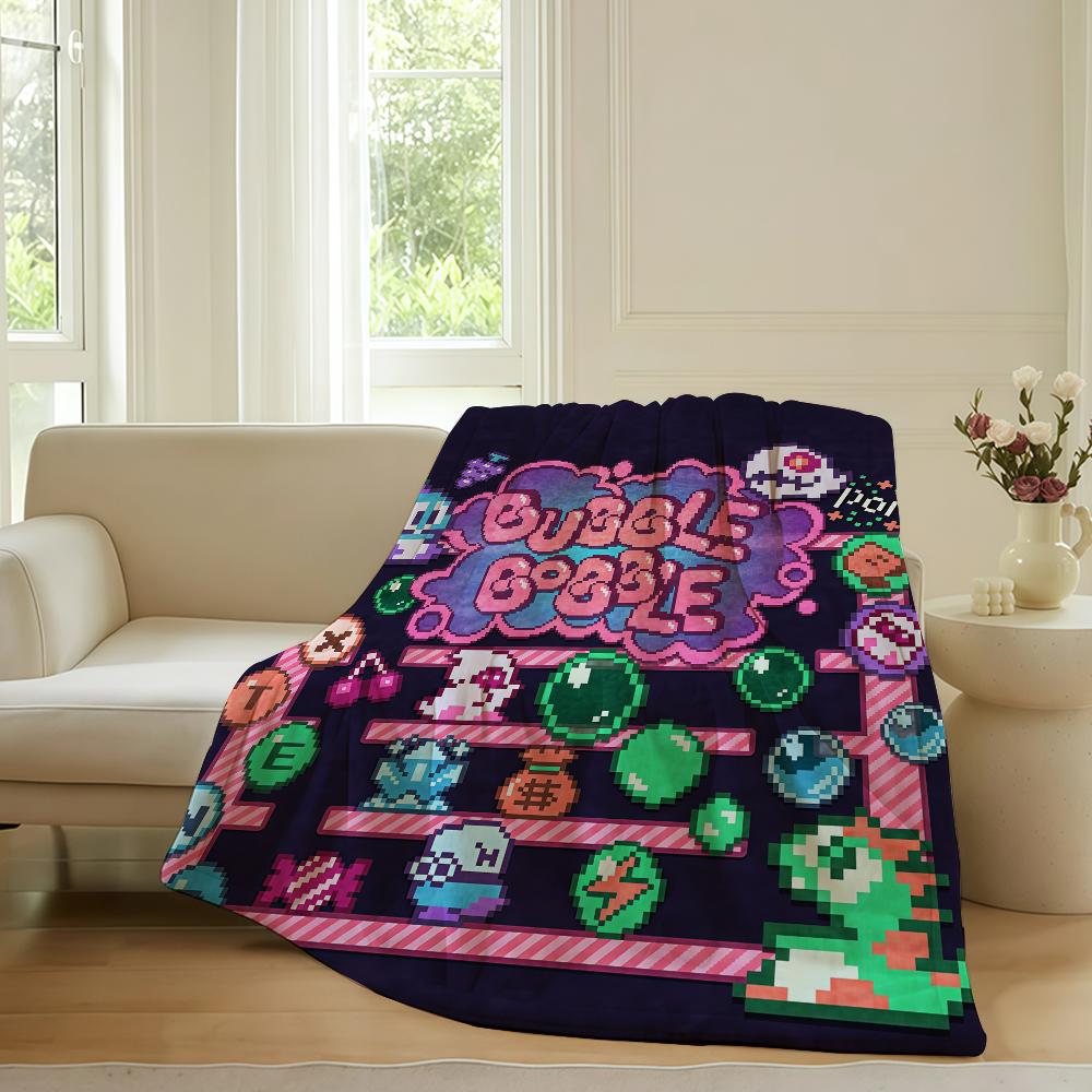 

Game funny B-Bubble B-Bobble Blanket For Sofa Office Bed Plane Travel Sleep Read Relax Camping Soft And Warm 30x40in