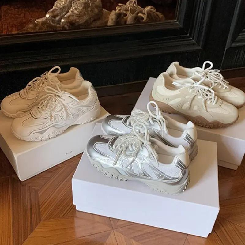 Soft Leather Height-increasing Ballet Versatile Thick-soled Shoes, Women's Casual Shoes, Sports Shoes