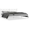 Metal Bed Frame with Headboard White 193 x 203 cm
