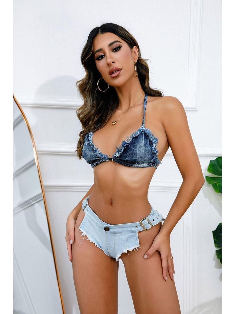 2024 European & American Low-Waist Slimming Plus Size Stretch Denim Shorts for Women