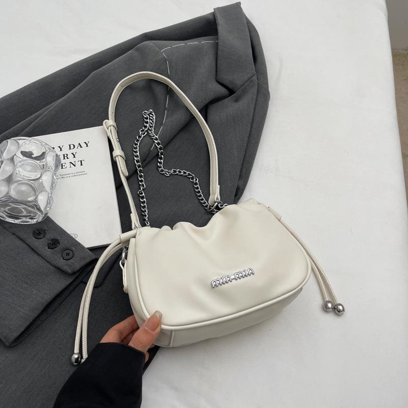 New New Chinese Pleated Chain Cloud Bag Fashionable Three-purpose Single-piece Underarm Bag Niche Messenger Bag
