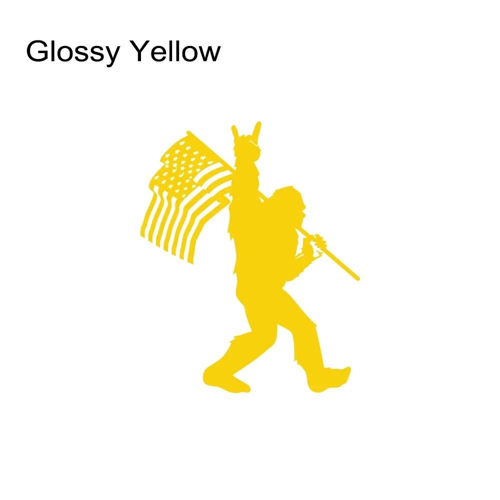 Car Sticker Bigfoot Sasquatch American Flag Yeti Decor Decal Conspiracy For Car Truck SUV Pickup Door Tailgate Auto Accessories